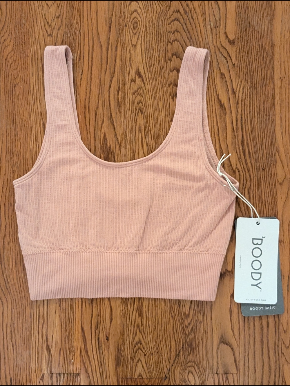 Boody Dusty Pink Ribbed Seamless Unpadded Bra